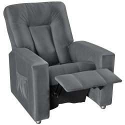 Poltrona do Papai retrátil e reclinável Matrix Pallas 3 posições em tecido Suede Cinza