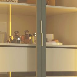 Guarda Roupa Roupeiro Gelius Absolut New Reflecta 6 portas 4 gavetas com LED e pés OFF White