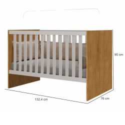 Berço Americano J&A Móveis Giovana para quarto de bebê Nature Branco