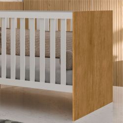 Berço Americano J&A Móveis Giovana para quarto de bebê Nature Branco