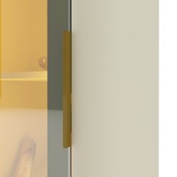Sapateira Gelius Innova 2 portas em vidro reflecta luz de LED e pés  100% MDF OFF White