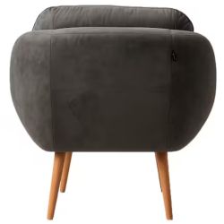 Poltrona Conflex Decorativa Celine confortável almofadada Grafite pés de palito madeira maciça