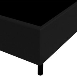 Base Casal Gazin Sommier largura de 138 cm e altura de 39 cm em tecido suede Preto
