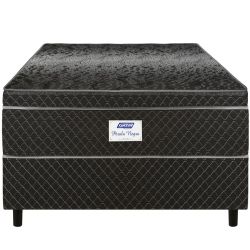 Cama Box de Casal Gazin Perola Negra e molas pocket ensacadas individualmente com espuma D33 altura de 71 cm largura de 138 cm Preto