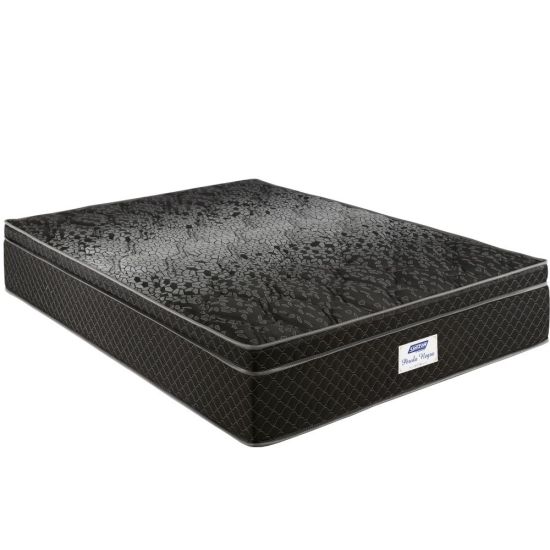 Colchão de Casal Queen Gazin Perola Negra em molas pocket ensacadas individualmente com espuma D33 altura de 32 cm largura de 158 cm Preto