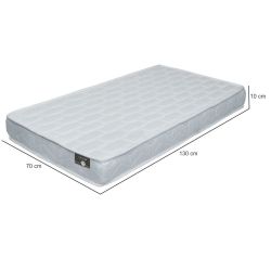 Colchão para Berço Ortho Baby Kids padrão americano densidade 18 bordado com forro em PVC impermeável largura de 70 cm Branco