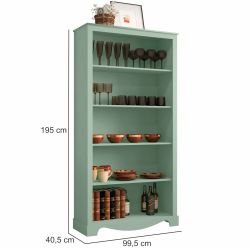 Cristaleira Estante Multiúso RV Móveis Chicago 5 prateleiras e largura de 99,5 cm Verde Água