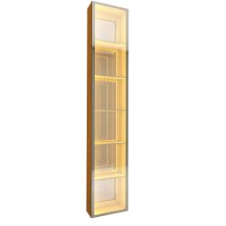 Torre Cristaleira Gelius Luminare 1 porta reflecta com luz de LED espelhos prateleiras Naturale