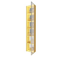 Torre Cristaleira Gelius Luminare 1 porta reflecta com luz de LED espelhos prateleiras Naturale