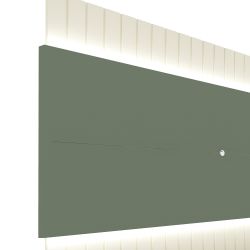 Painel Estante Home Suspenso Gelius Soberano Reflecta para TV de até 85 com LED largura de 230 cm OFF White Verde Floresta