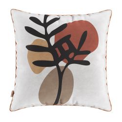 Conjunto Kit com 03 almofadas Manufadas em tecido veludo com viés 52x52 cm Paola estampadas/Laranja