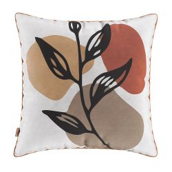 Conjunto Kit com 03 almofadas Manufadas em tecido veludo com viés 52x52 cm Paola estampadas/Laranja