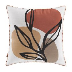 Conjunto Kit com 03 almofadas Manufadas em tecido veludo com viés 52x52 cm Paola estampadas/Laranja