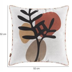 Conjunto Kit com 03 almofadas Manufadas em tecido veludo com viés 52x52 cm Paola estampadas/Laranja