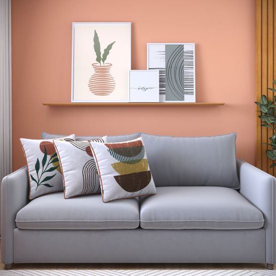 Conjunto Kit com 03 almofadas Manufadas em tecido veludo com viés 52x52 cm Bianca estampadas