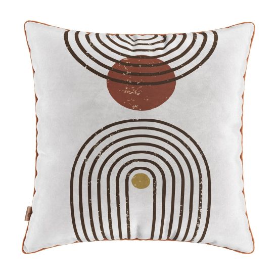 Conjunto Kit com 03 almofadas Manufadas em tecido veludo com viés 52x52 cm Bianca estampadas