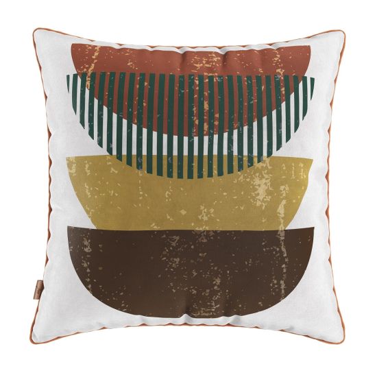 Conjunto Kit com 03 almofadas Manufadas em tecido veludo com viés 52x52 cm Bianca estampadas