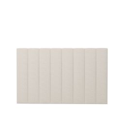 Cabeceira Painel Gelius estofada Concept para cama box casal, queen e king em tecido linho natural claro