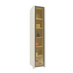 Guarda Roupas Roupeiro Gelius Innova 1 porta reflecta com prateleiras LED pés OFF White