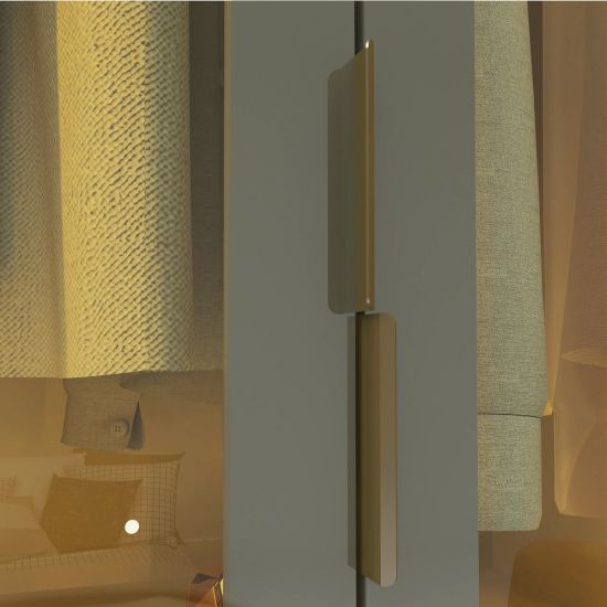 Guarda Roupa Roupeiro Casal Gelius Innova de canto com 8 portas reflecta LED modulo 2 com larguras de 340 x 140 cm OFF White 