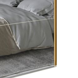 Guarda Roupa Roupeiro de Casal Gelius Platinum 100% MDF com 3 portas de correr espelho e pés OFF White