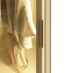 Guarda Roupa Roupeiro de Casal Gelius Platinum 100% MDF com 3 portas reflecta de correr LED e pés OFF White