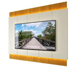 Painel Gelius Magnifico Tecnológico 100% MDF largura de 220 cm com LED Naturale/OFF White