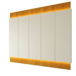Painel Gelius Magnifico Tecnológico 100% MDF largura de 220 cm com LED Naturale/OFF White