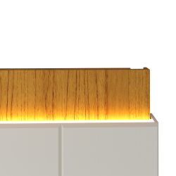 Painel Gelius Magnifico Tecnológico 100% MDF largura de 220 cm com LED Naturale/OFF White