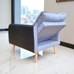Poltrona Conflex Inglaterra reclinável em 3 posições em tecido linho grafite corano Preto