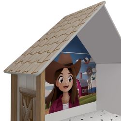 Cama infantil com proteção lateral e cabeceira Gelius Boiadeira 100% MDF pés de madeira maciça Branca