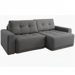 Sofá Cama Retrátil Rondomóveis Creta R242 sem caixa com assento em espuma D33 largura de 2,24 tecido chenile Boucle cinza