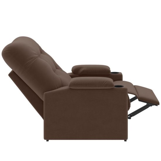 Poltrona Papai Reclinavel Besthouse Coimbra Columbia com porta-copos  tecido suede veludo Marrom