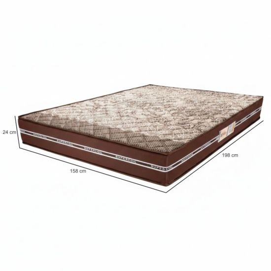 Colchão de casal Queen largura 158 cm Ortho D45 Style 100% espuma altura de 24 cm até 150 Kilos Marrom 