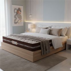 Colchão de casal King largura 193 cm Ortho D45 Style 100% espuma altura de 24 cm até 150 Kilos Marrom 