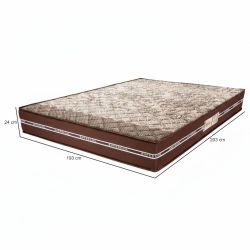 Colchão de casal King largura 193 cm Ortho D45 Style 100% espuma altura de 24 cm até 150 Kilos Marrom 