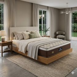 Colchão de Casal Queen Gazin Stone Plus D45 misto altura de 28 cm 158x198 Marrom Branco 