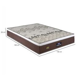 Colchão de Casal Queen Gazin Stone Plus D45 misto altura de 28 cm 158x198 Marrom Branco 