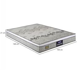 Colchão de Casal Queen Gazin Stone D33 misto altura de 21 cm 158x188 Cinza Branco