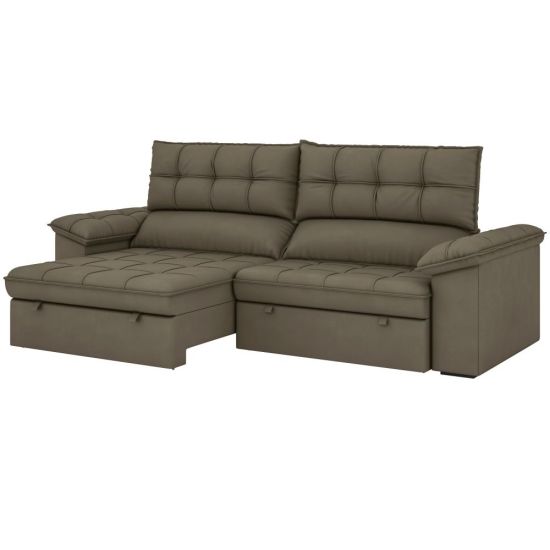 Sofá retrátil e reclinável BestHouse Milano em molas ensacadas individuais largura de 250 cm veludo Marrom