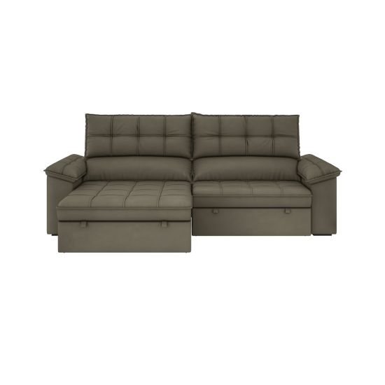 Sofá retrátil e reclinável BestHouse Milano em molas ensacadas individuais largura de 250 cm veludo Marrom