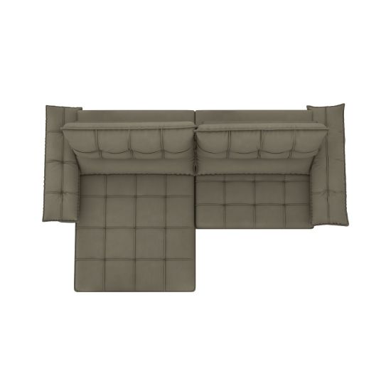 Sofá retrátil e reclinável BestHouse Milano em molas ensacadas individuais largura de 250 cm veludo Marrom