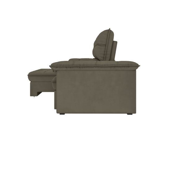 Sofá retrátil e reclinável BestHouse Milano em molas ensacadas individuais largura de 250 cm veludo Marrom