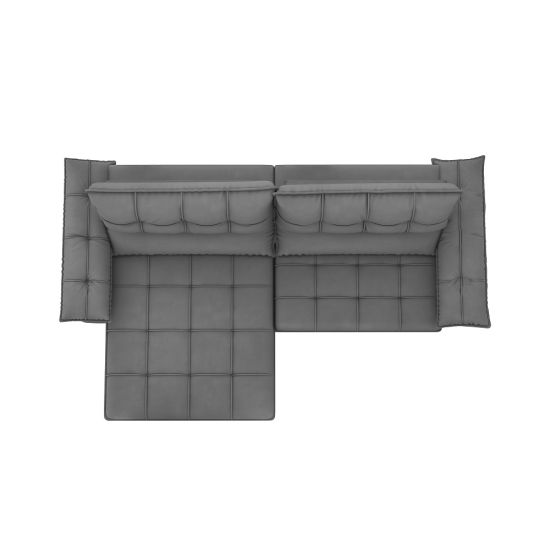 Sofá retrátil e reclinável BestHouse Milano em molas ensacadas individuais largura de 250 cm veludo cinza