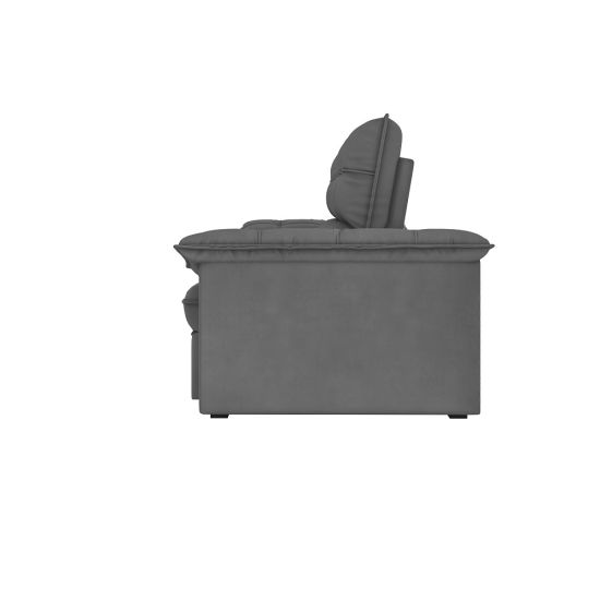 Sofá retrátil e reclinável BestHouse Milano em molas ensacadas individuais largura de 250 cm veludo cinza