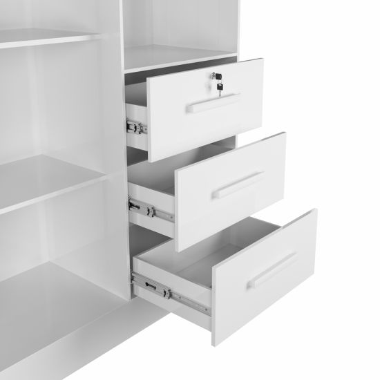 Guarda Roupas Solteiro J&A Móveis Tokio 4 portas 3 gavetas, montagem flex largura de 120 cm Branco Lilas  