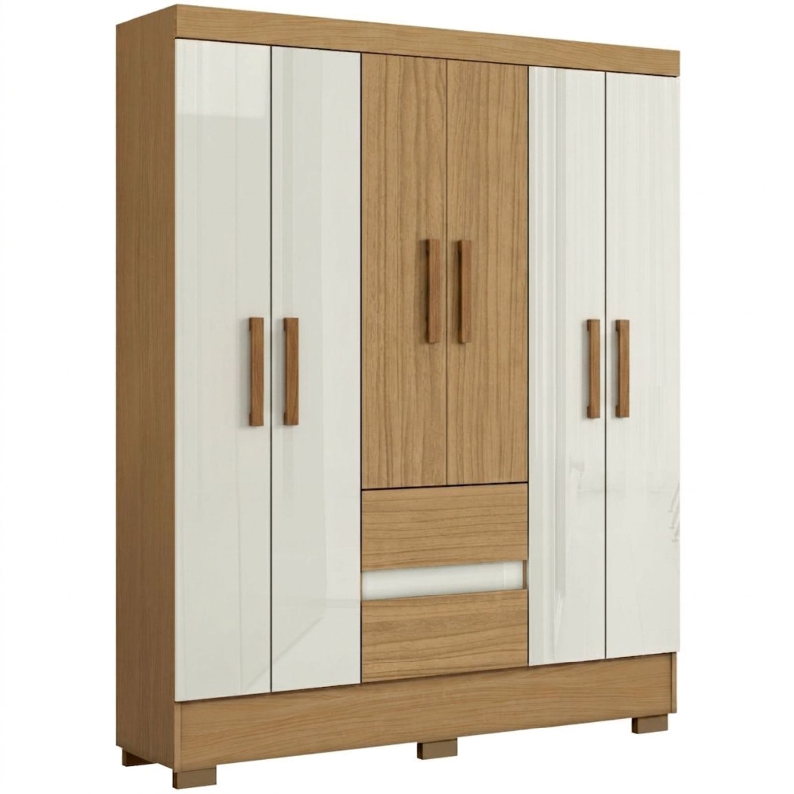 Guarda Roupas Casal Aramóveis Coimbra Flash 6 Portas 2 Gavetas R2005138 Atacama OFF White 