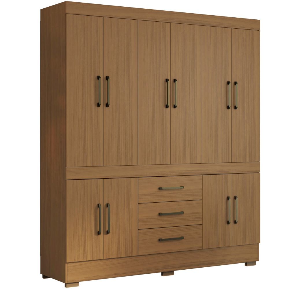 Guarda Roupas de Casal Aramóveis Mônaco Murano 10 portas 3 gavetas R2045139 Atacama 