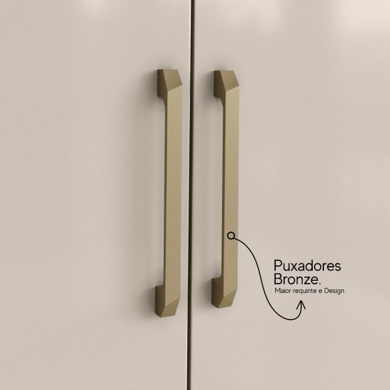 Guarda Roupas de Casal Aramóveis Mônaco Murano 10 portas 3 gavetas R2045139 Cinamomo Areia