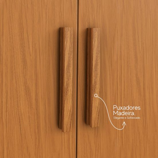 Armário de Cozinha Aramóveis Selena Select R2000445  espaço para micro-ondas com 182 cm largura Cinamomo Branco